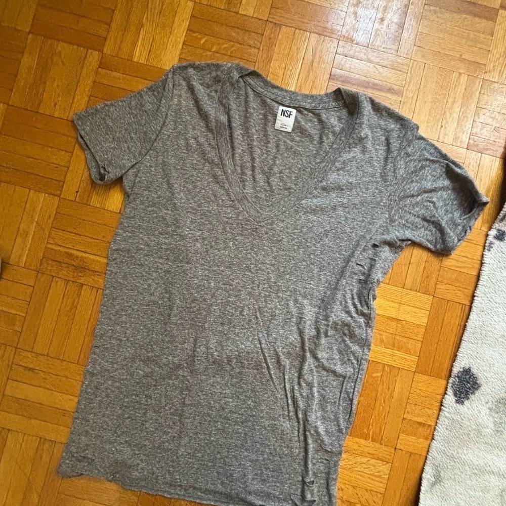 NSF - gray speckle tshirt v neck